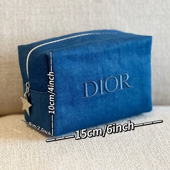 NWOT Dior Denim Cosmetic Bag - Picture 7 of 8